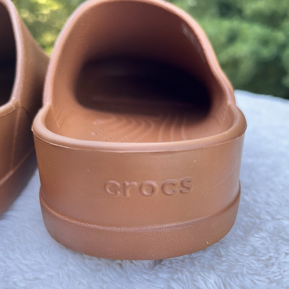 Crocs Dylan Clogs Women 10 | Men 8 Cognac Brown Boho Mules Slip On Waterproof - Picture 8 of 10
